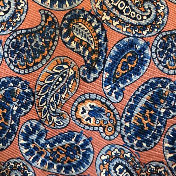 Vtg RIVETZ of BOSTON Mens Silk Paisley Tie Hand Block Printed in England Preppy - Picture 10 of 14